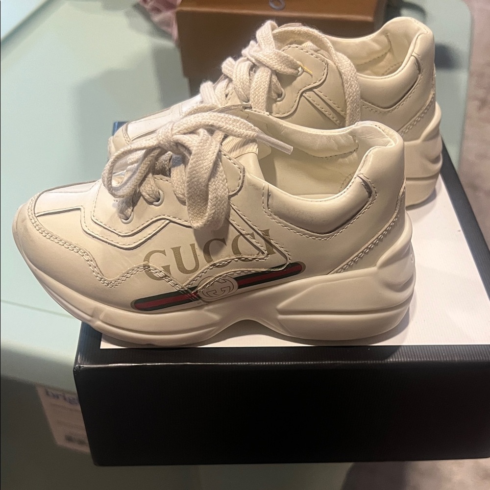 Gucci Kids White Sneakers